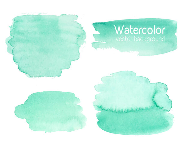 Vector set of abstract watercolor background with paper texture.