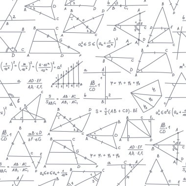 Okul sorunsuz vektör doodle desen farklı matematik programları ile