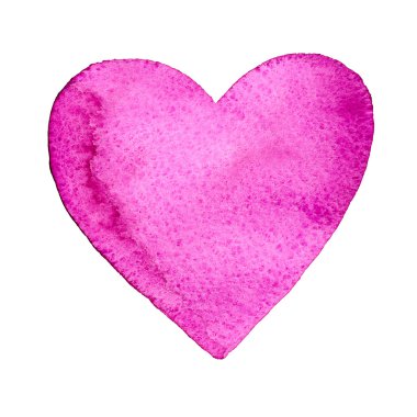 Suluboya elle çizilmiş kalp kağıt dokusu ile. Hiçbir izleme izole.