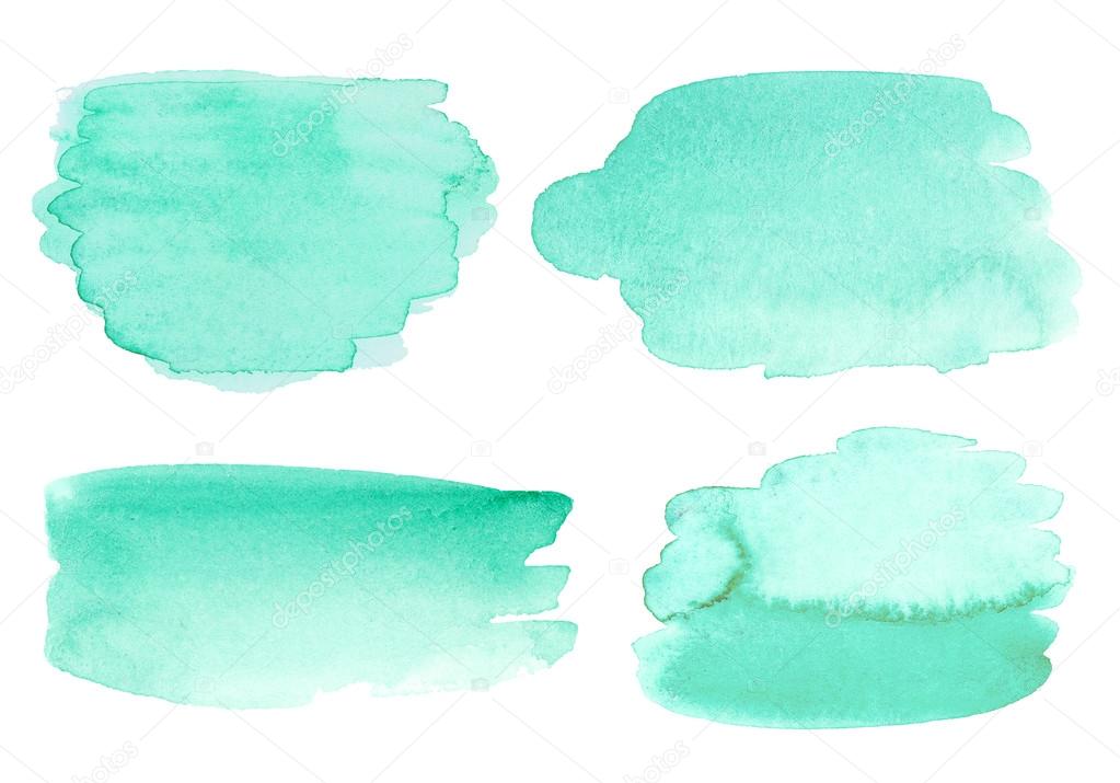 Set of abstract watercolor background with paper texture. No tracing. Isolated.