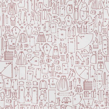 Vektör sorunsuz elle çizilmiş doodle desen giysi ve dikiş patterns.