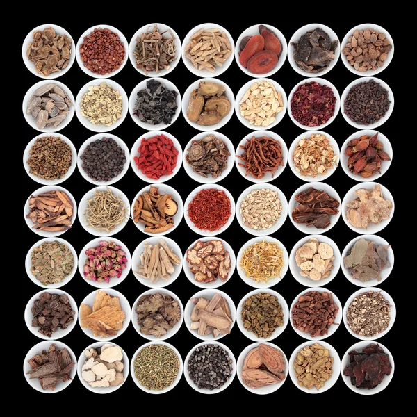 Large Chinese Herbal Medicine Collection — Stock Photo, Image