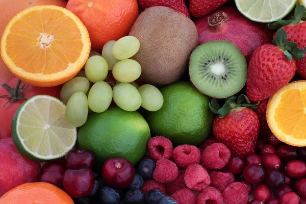 Vers Fruit Super voedsel achtergrond — Stockfoto