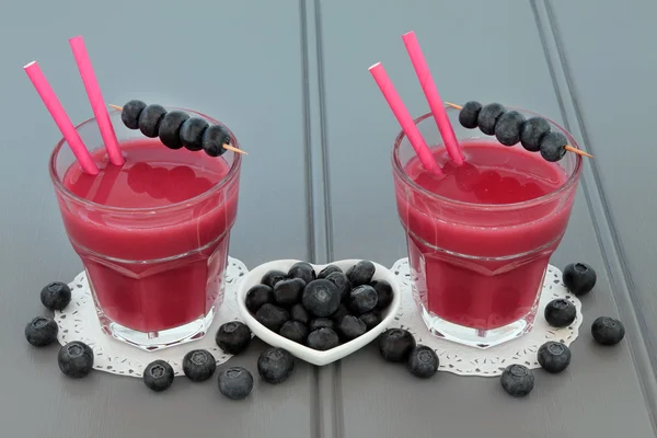 蓝莓冰沙果汁 — 图库照片