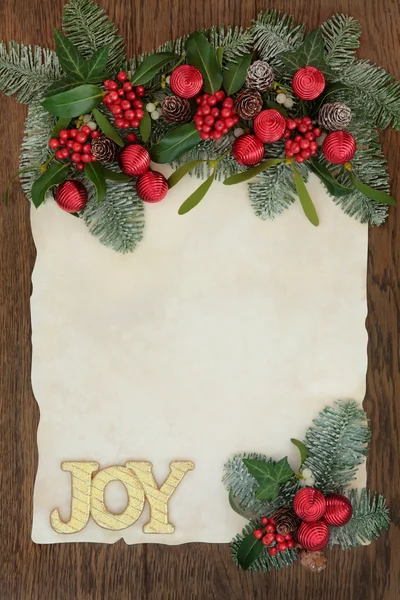 Vánoční radost ozdobný okraj — Stock fotografie