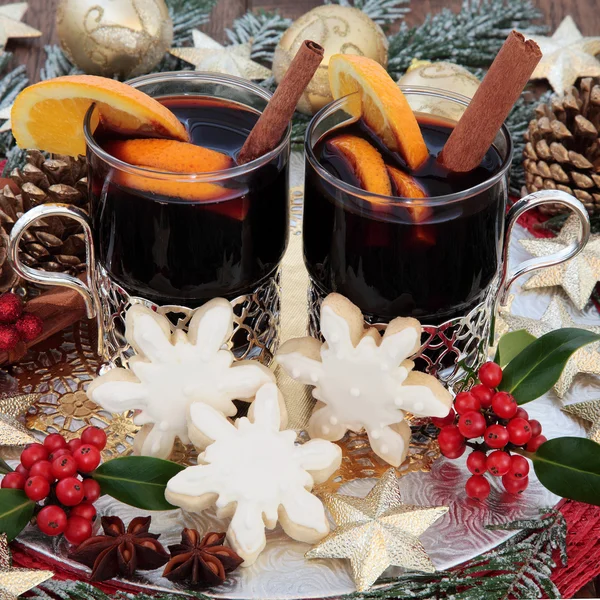 Weihnachtsfeier Essen und Trinken — Stockfoto