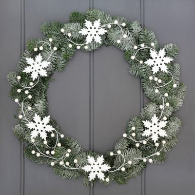 Kar tanesi çelenk dekorasyon