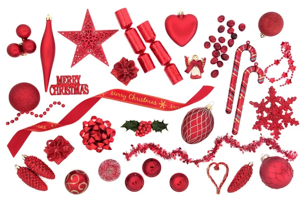 Symbols of Christmas in Red — Stock Photo, Image