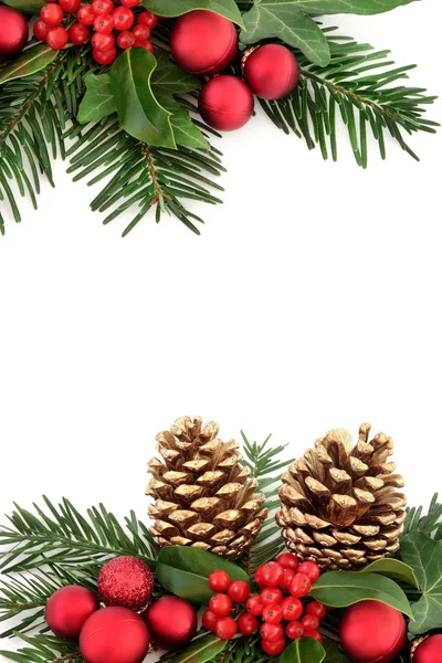 Karácsonyi dekorációs határ — Stock Fotó