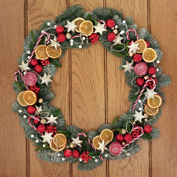 Christmas Wreath Welcome Symbol — Stock Photo, Image