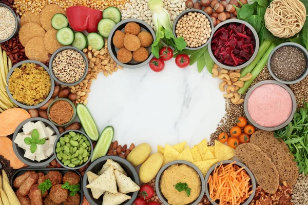 Súper Comida Para Estilo Vida Vegano Saludable Con Verduras Legumbres —  Fotos de Stock