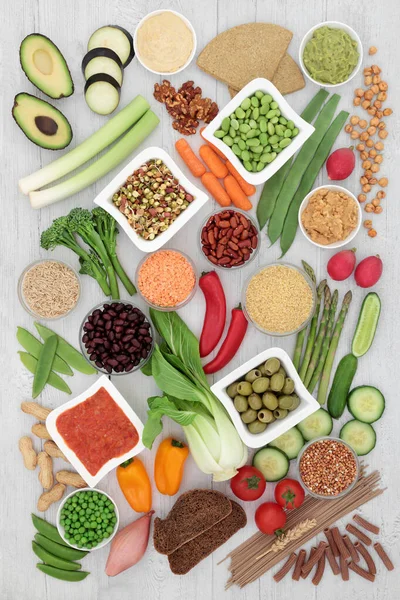 Alimento Bajo Glucemia Diabética Saludable Para Veganos Con Alimentos Todos —  Fotos de Stock