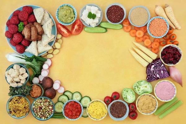 Comida Vegana Para Sistema Inmunológico Que Aumenta Dieta Con Alimentos —  Fotos de Stock