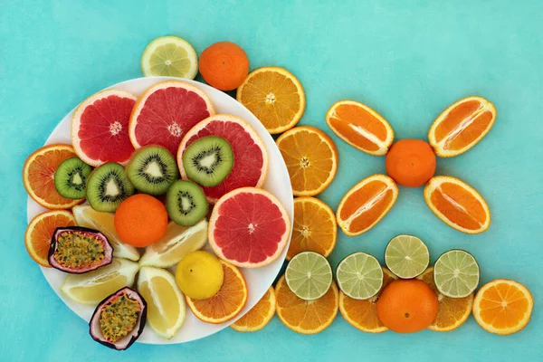 Colección Frutas Verano Para Sistema Inmunológico Aumenta Muy Alto Antioxidantes —  Fotos de Stock