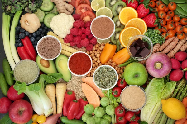 Gesundheit Wohlbefinden Veganes Essen Für Gesunde Ernährung Mit Sehr Hohen — Stockfoto