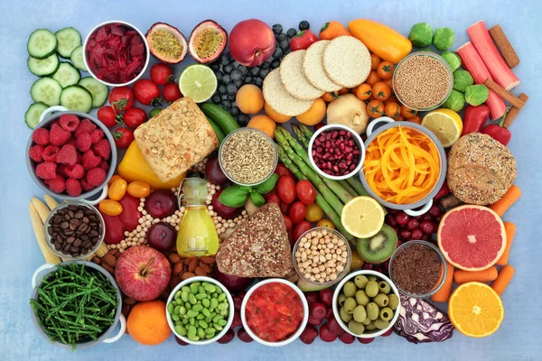 Friska Veganska Växtbaserade Frukt Och Grönsaker Samling Hög Antioxidanter Hälsokost — Stockfoto