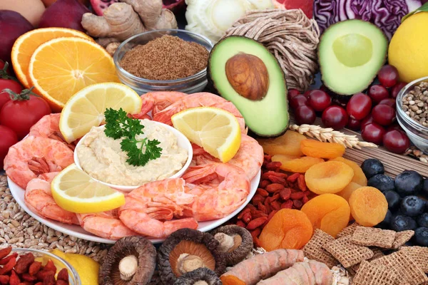 Imunitní Posílení Zdravé Flexitární Stravy Potravin Vysokým Obsahem Antioxidantů Bílkovin — Stock fotografie