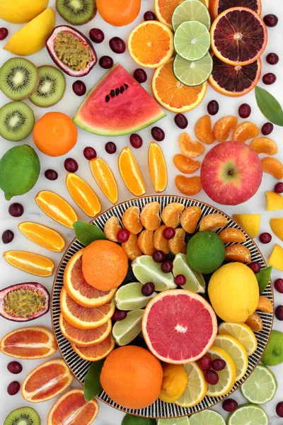 Gran Colección Frutas Sanas Alta Fibra Alto Contenido Antocianinas Antioxidantes —  Fotos de Stock