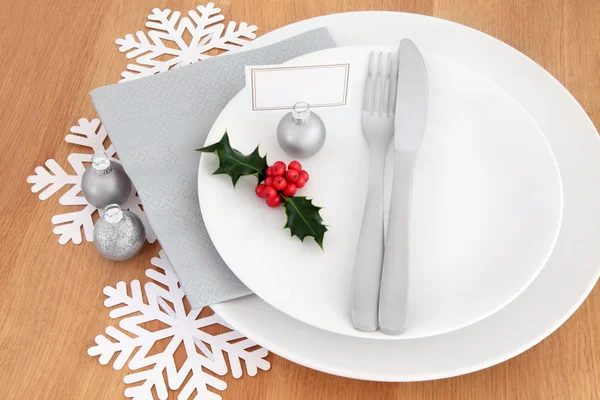 Christmas Dinner Place Setting — Stock Photo, Image