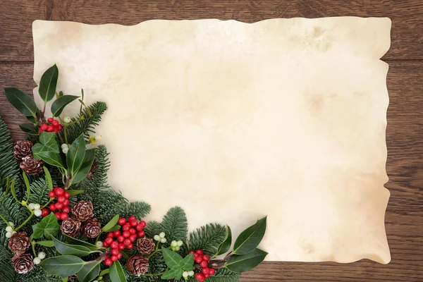 Vintage Paper Parchment with Christmas Decoration Stock Image - Image of  retro, season: 263259665