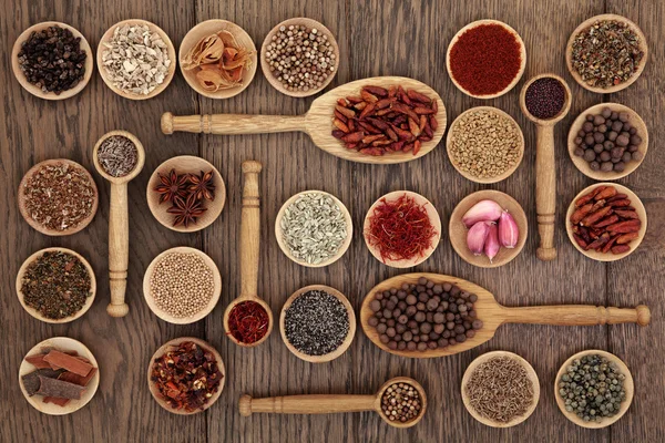 Spice en kruid sampler — Stockfoto