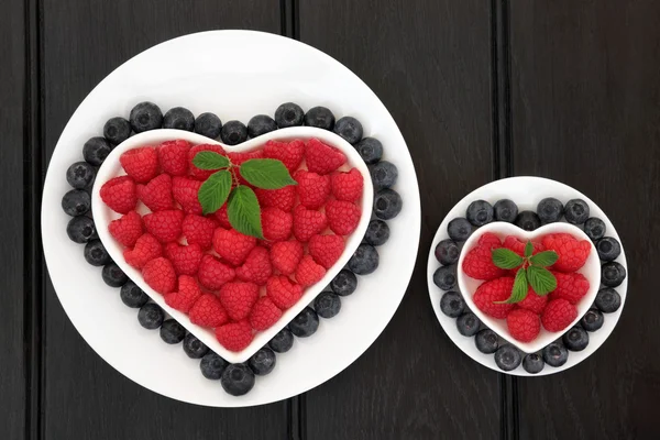 Blueberry and Raspberry Super Food — Stock Photo, Image