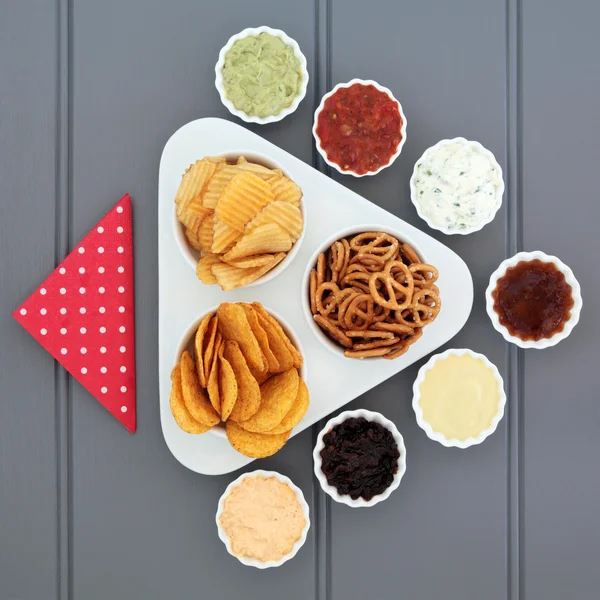 Crisp and Dip Selection — Stock Photo, Image