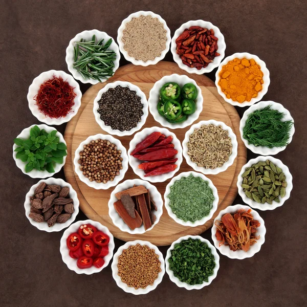 Herb and Spice Platter — Stock Photo, Image