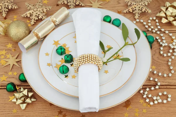 Christmas Festive Place Setting — Stock Photo, Image