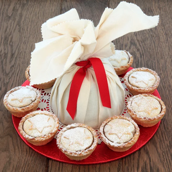 Christmas Pudding and Pies — Stock Photo, Image