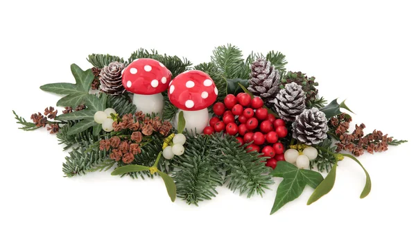 Kerstmis floral weergeven — Stockfoto