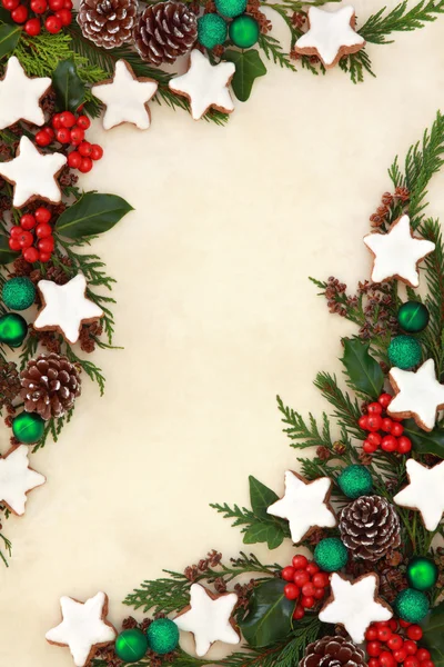 Christmas gingerbread stars biscuit background — Stock fotografie