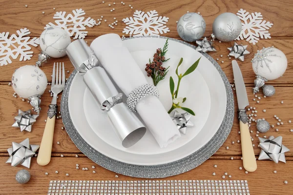 Christmas Dinner Place Setting — Stock Photo, Image