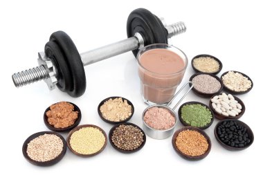 Dumbbells and Health Food clipart