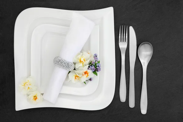 Place Setting with Flowers — Stock Photo, Image