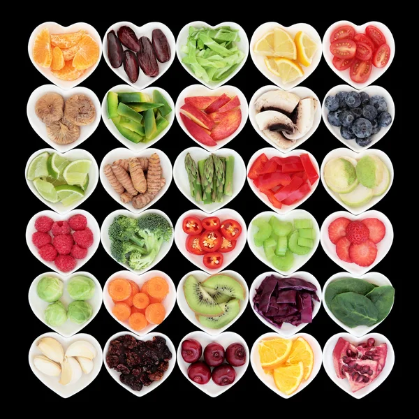 Gran salud y selección de frutas y verduras Super Food — Foto de Stock