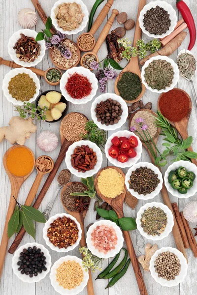 Egészséges gyógynövények és fűszerek — Stock Fotó