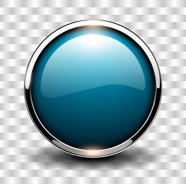 Bouton brillant bleu — Image vectorielle