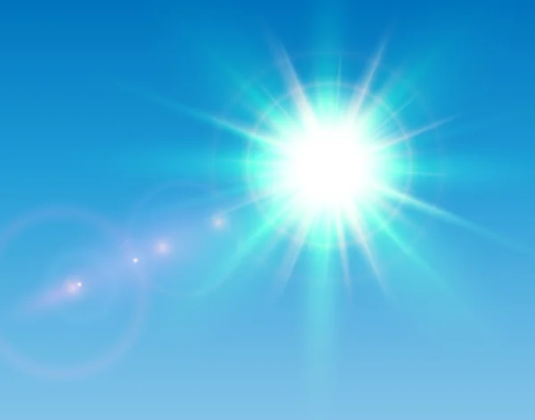 Sun with lens flare — Wektor stockowy