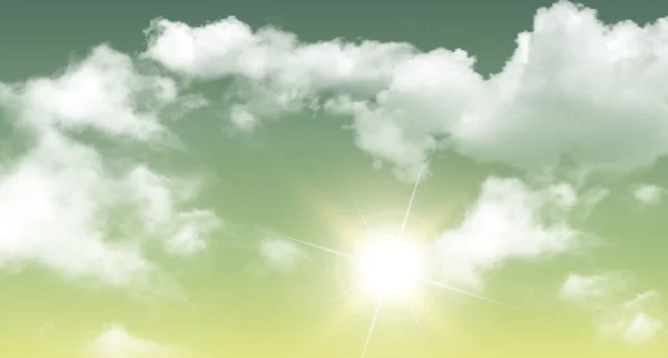 Wolken und Sonne Hintergrund — Stockvektor