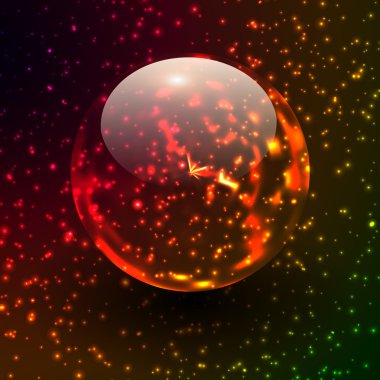 Şeffaf küre yıldız alanı üzerinde