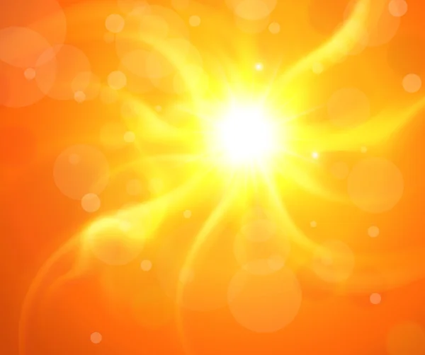Πορτοκαλί φόντο με ήλιο — Διανυσματικό Αρχείο