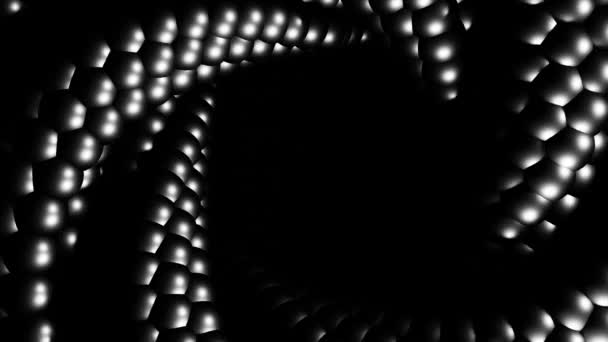 Abstrakcyjny Futurystyczny Wzór Czarnych Kul Poruszający Ciemny Futurystyczny Backgound Pętla — Wideo stockowe