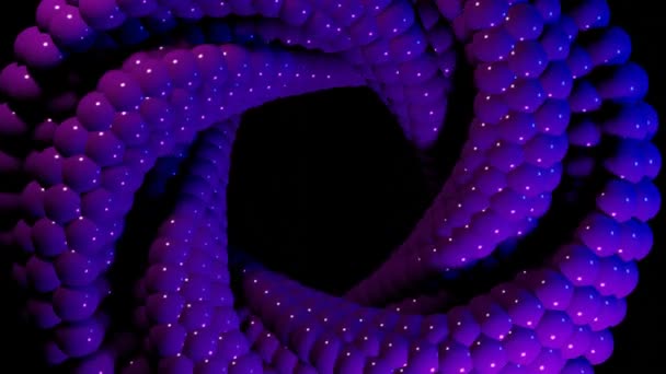 Абстрактная Футуристическая Пурпурная Сфера Движущаяся Темная Футуристическая Подноготная Блестящая Спираль — стоковое видео