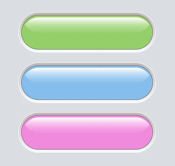 Кнопки Зеленый Синий Розовый Изолированные Интересная Навигационная Панель Сайта Редактируемые — стоковый вектор
