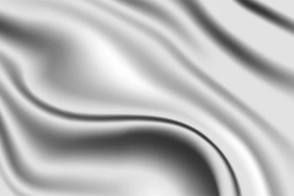 銀抽象的な背景 絹のような金属黄金の波 ベクトル図 — ストックベクタ