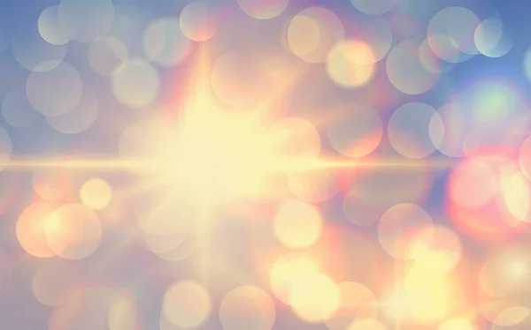 Christmas Sunny Background Golden Blurred Lights Bokeh Background Illustration — Stock Photo, Image