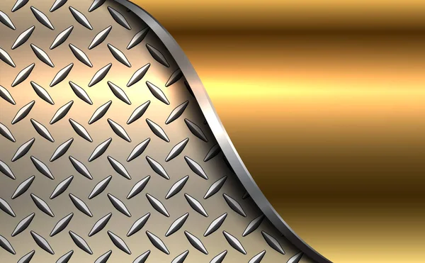 Gold Metallhintergrund Goldenes Elegantes Glänzendes Metallisches Design Mit Diamantplattenmuster Vektorillustration — Stockvektor