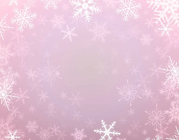 Kerst Winter Achtergrond Met Sneeuwvlokken Vector Illustratie — Stockvector