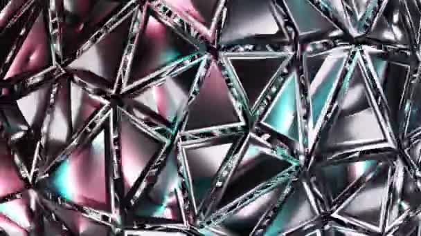 Kristal Mozaik Animasyon Cam Şekiller Parlak Yansıtıcı Hareket Grafikleri Döngülü — Stok video